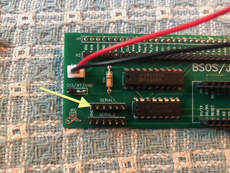 Serial connection on the BSOS interface board